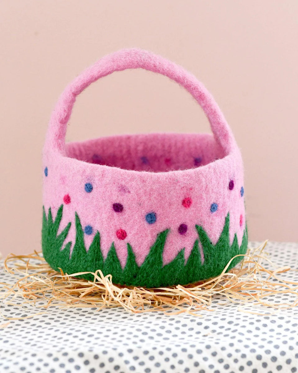 Tara Treasures | Felt Pink Easter Basket | Felt Toys – Hello Buttercup