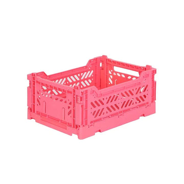 Colorful Aykasa mini folding crate for organizing accessories, toys, or shoes. Durable, stackable, and foldable design made from 100% recyclable material