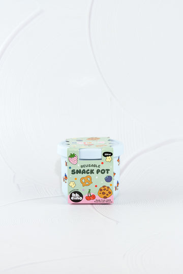 BBCino silicone snack pot 250ml in Dagwood design featuring dachshund dogs with hats, flexible and dishwasher safe reusable container in retail packaging