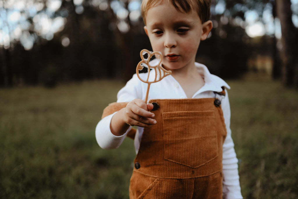 Eco bubble wand made in Australia, designed for kids’ sensory and outdoor play.