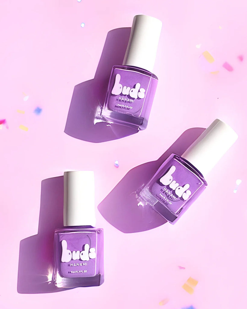 Hanami Buds Nail Polish for Kids in Purple (Bubblegum). Plant Based formula, Quick Drying and Australian Made.