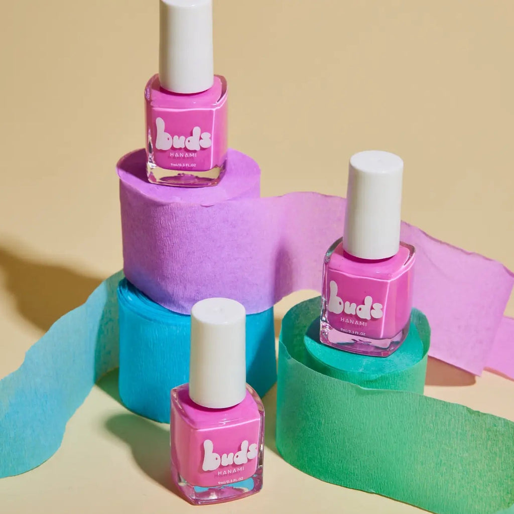 Hanami Buds Nail Polish for Kids in Pink (Fairyfloss). Plant Based formula, Quick Drying and Australian Made.