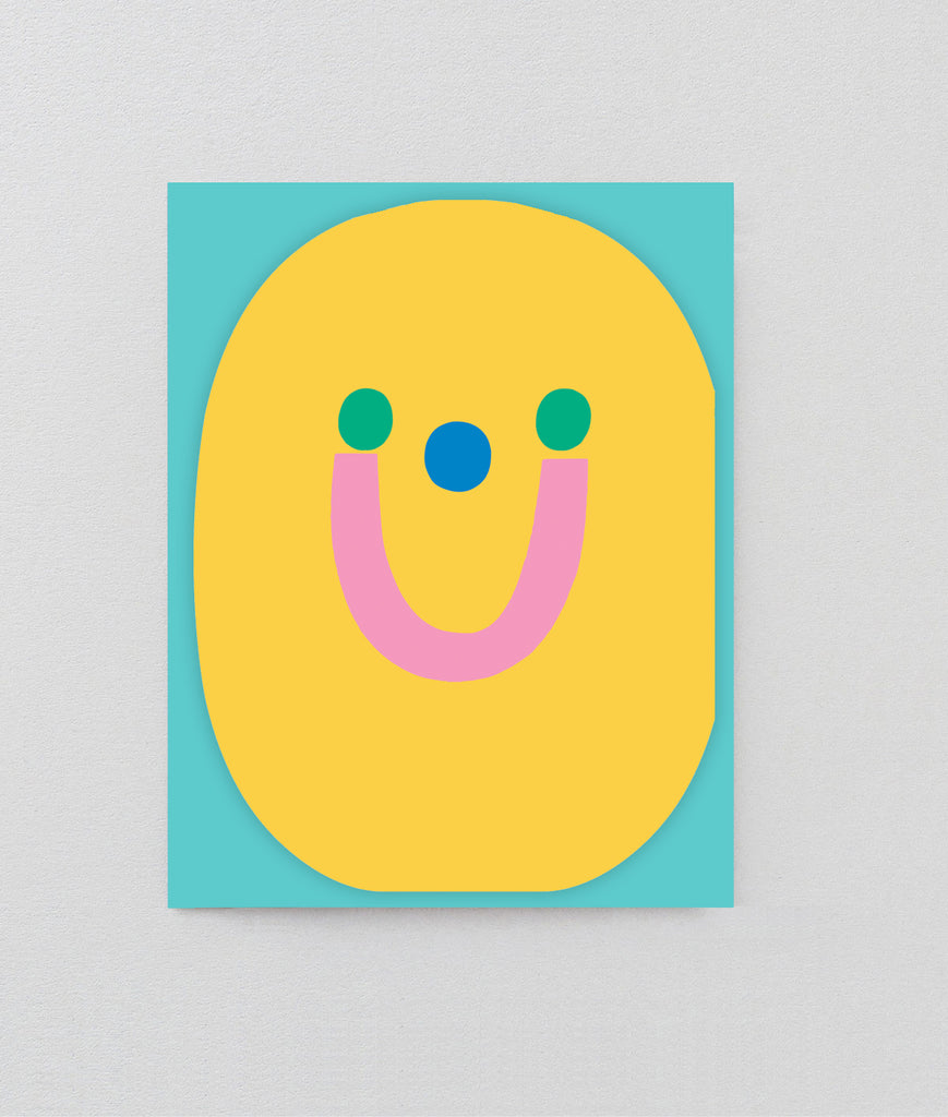 Caterpillar birthday card folded and placed inside a clear biodegradable cello bag with a turquoise envelope, ready for gifting.