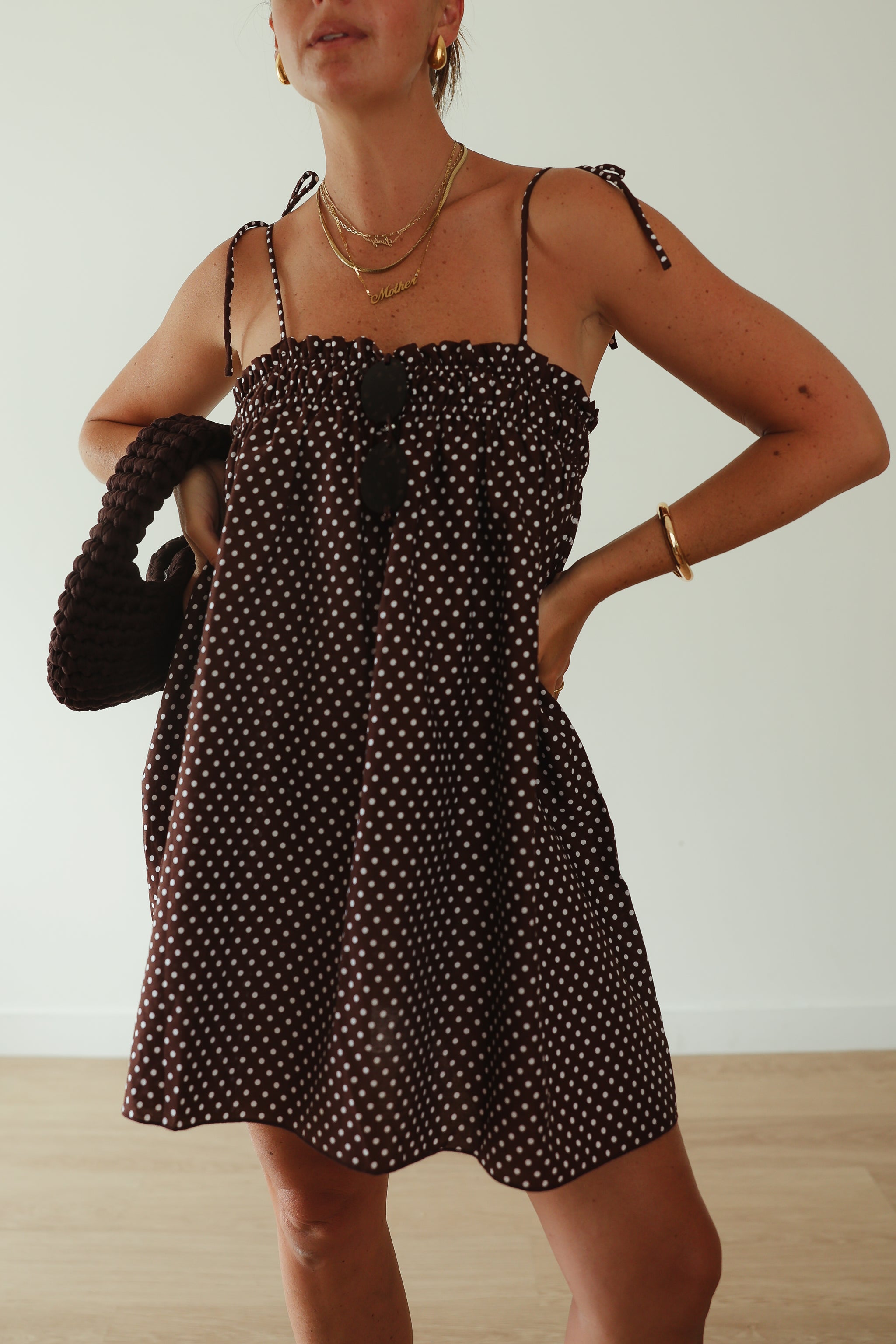 Hall Store | Dotty Dress - Chocolate Brown
