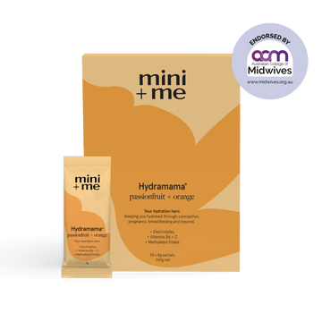 Hydramama Passionfruit & Orange Hydration Electrolyte Drink for Pregnancy & Postpartum - Box & Sachet