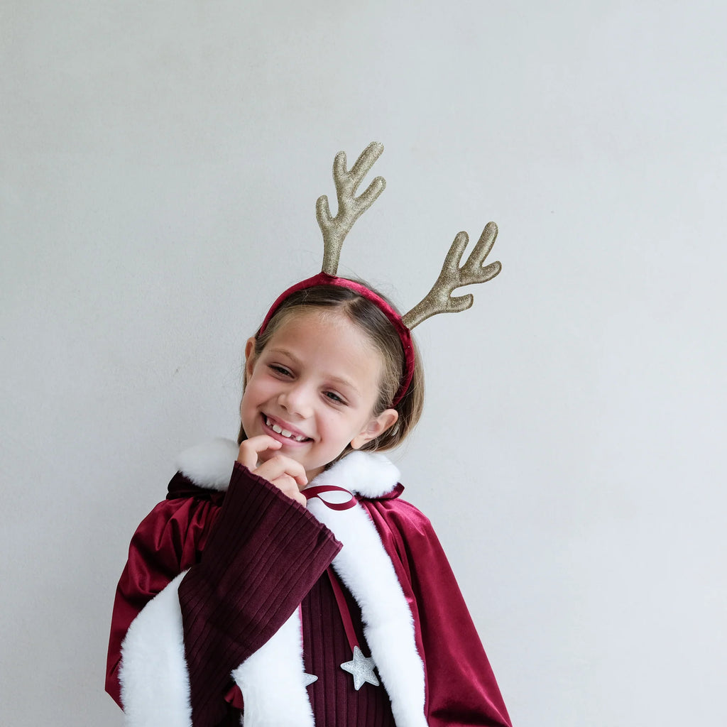 Kids Glitter Reindeer Antlers – Christmas Dress-Up Headband