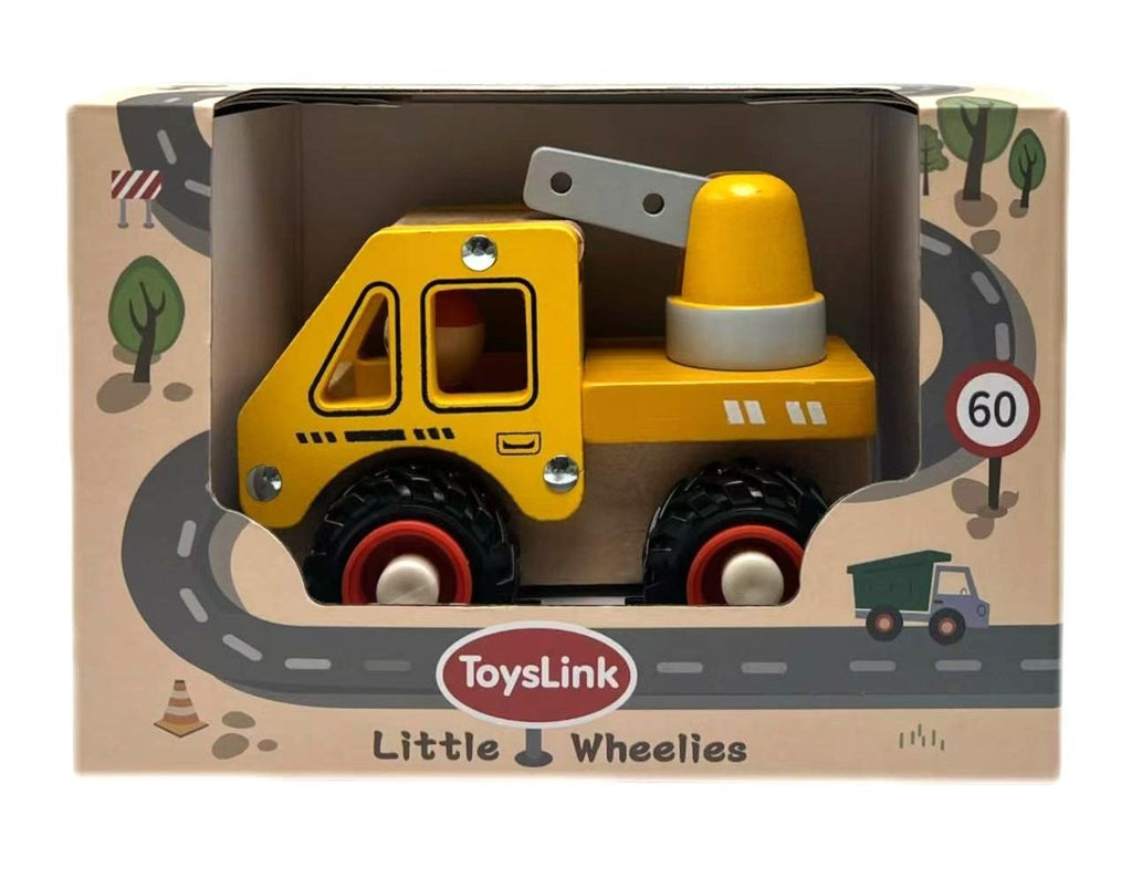 Toy truck in packaging with 'ToysLink Little Wheelies' branding